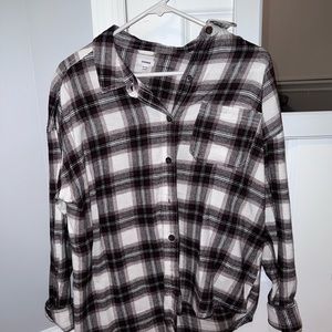 Unisex oversized plaid shirt